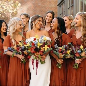 Harper Chiffon Faux Wrap Dress | Bridesmaid